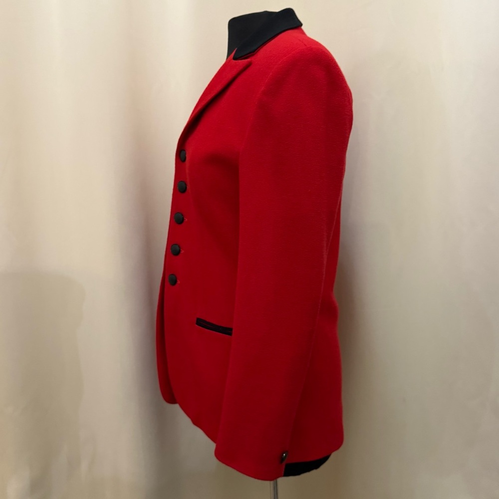 Jules Miller Vintage Red Wool Military Blazer Jacket USA Women’s 8 80s - Picture 4 of 12